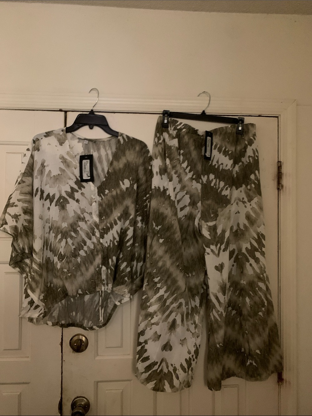 bryn Walker Olive Tie-Dye Wide Leg Pants